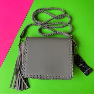 Massini Whipstitch Bag w/ Tassels Mini Purse Gray